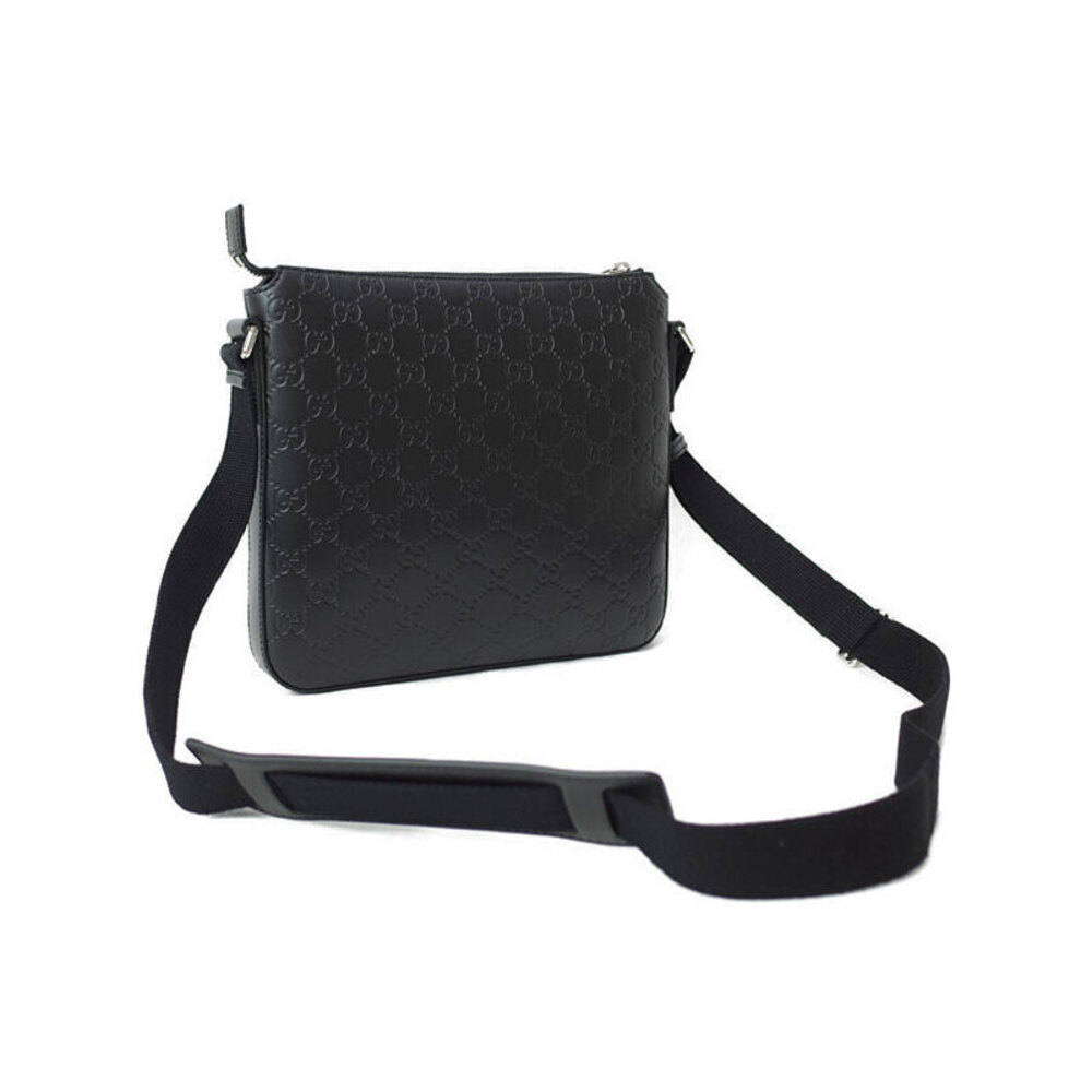 Gucci ssima Signature Bag Messenger Leather Black Crossbody